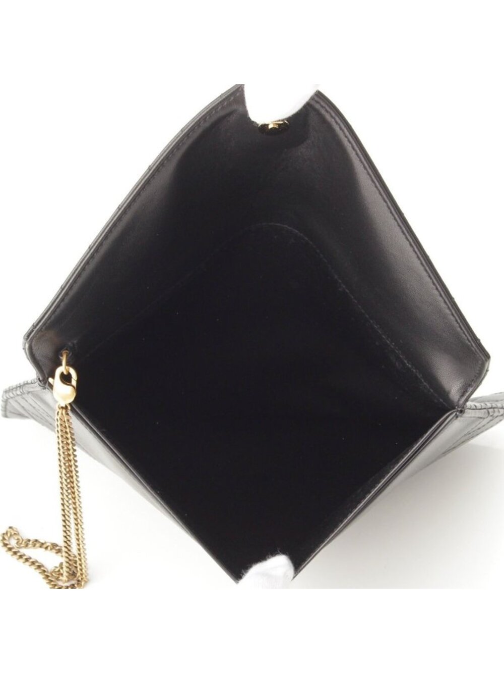 Saint Laurent Matelasse Leather Chain Clutch Black - Picture 6 of 10